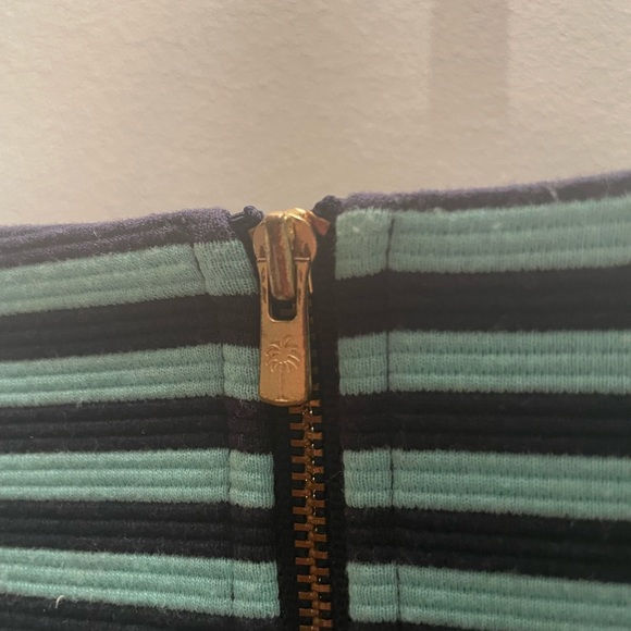 Adorable aqua and navy striped Lilly Pulitzer dress with gold button details! - Picture 4 of 4